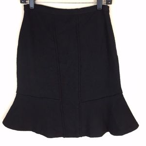 Moth 100% Black Wool 40s Style Flare Skirt sz 4